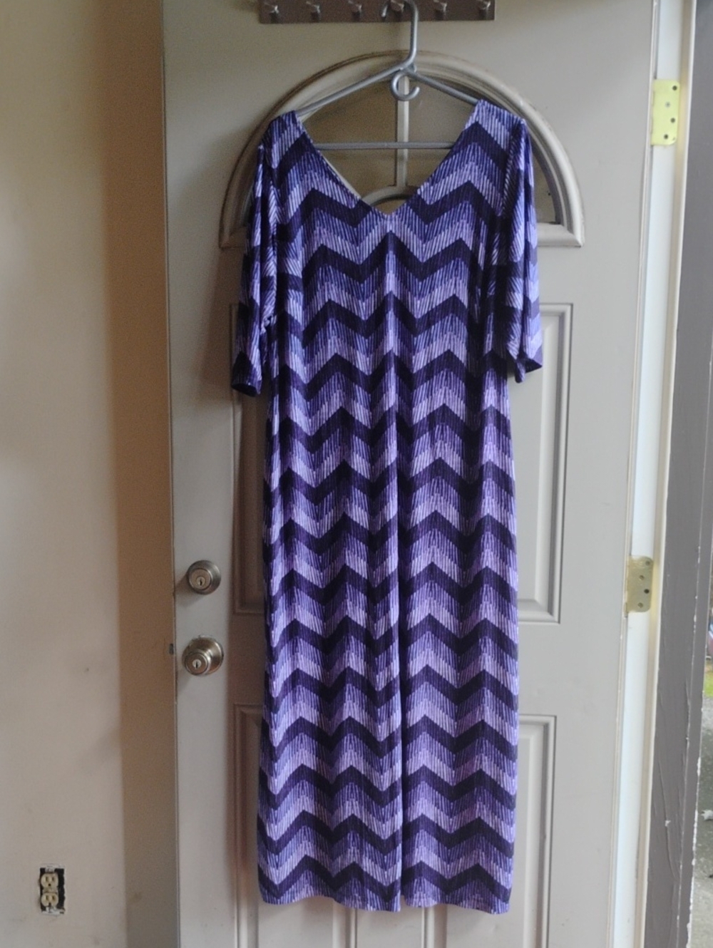 Emma & Michele Purple Chevron Maxi Dress